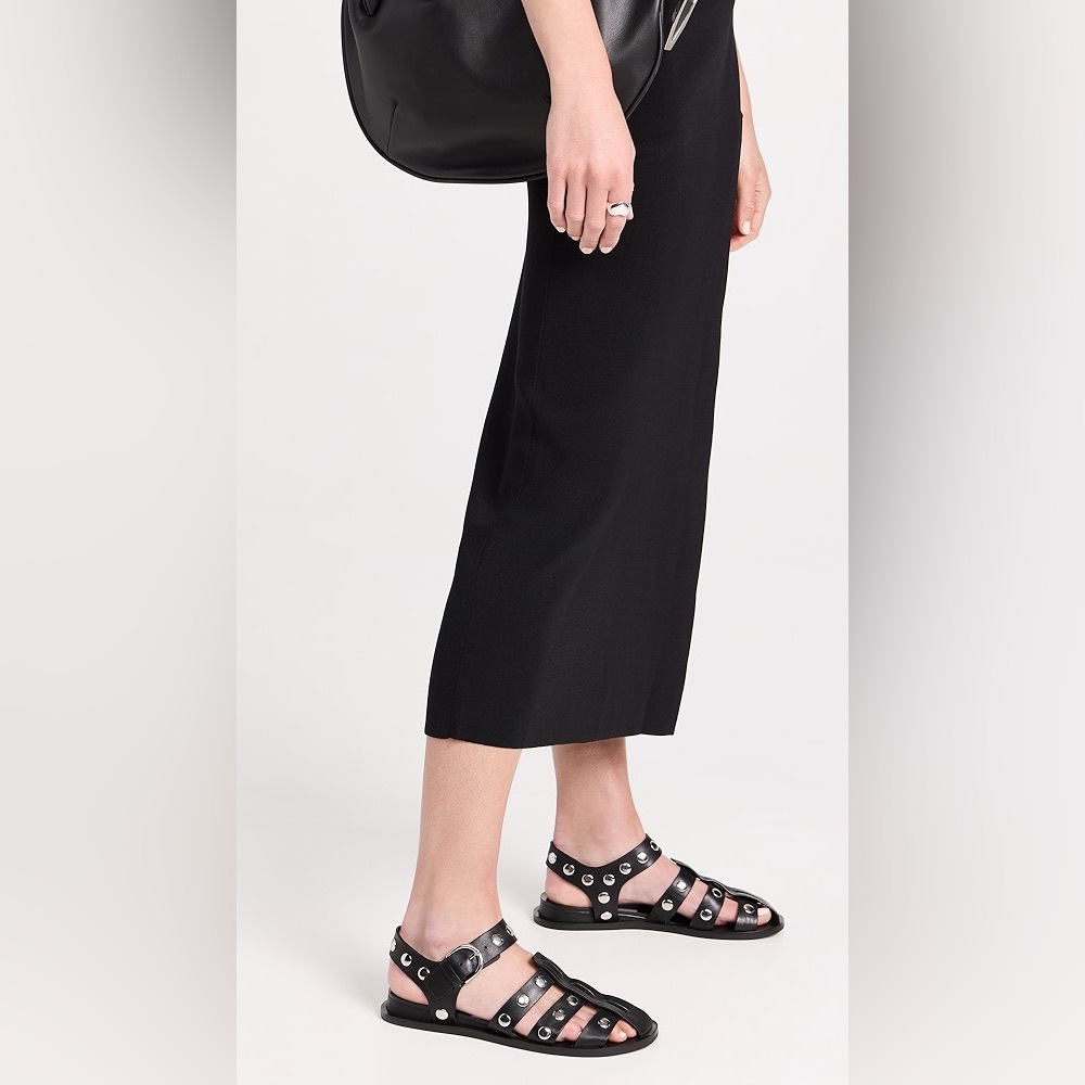 rag & bone Black Beau Leather Fisherman Sandal Size 9 (US) 39 (EU)
